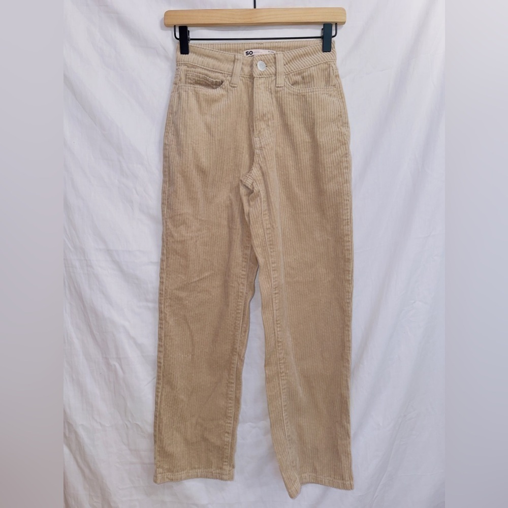 SO Tan High Rise Straight Leg Corduroy Pants size 0/24